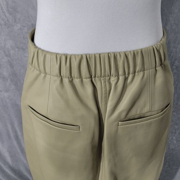 Vince Seed Tan Straight Fit Leather Midi Front Slit Skirt 4 - Picture 2 of 8